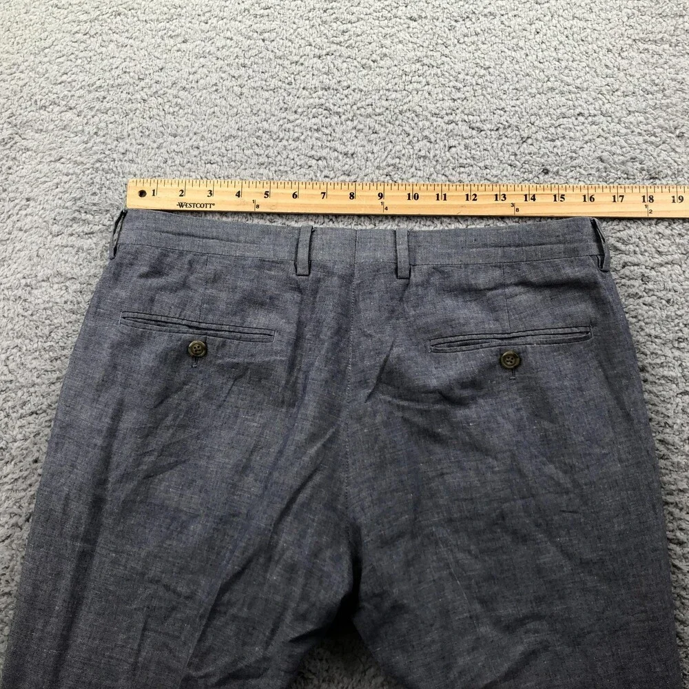 J.Crew Pants Mens 31x30 Blue Chambray Dress Flat Front Slim Straight Ludlow